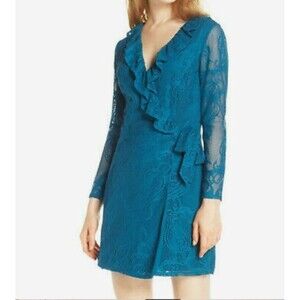 Lilly Pulitzer Tiki Ruffle Wrap Romper Dress Size M Preppy Minimalist Classy